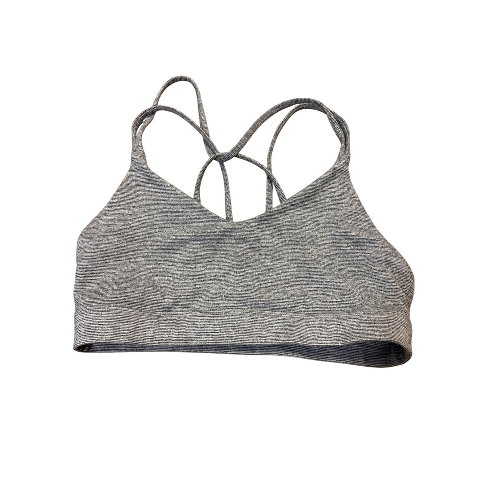 Old Navy Active Womens Strappy Back Sports Bra Heather Gray Space Dye Size S